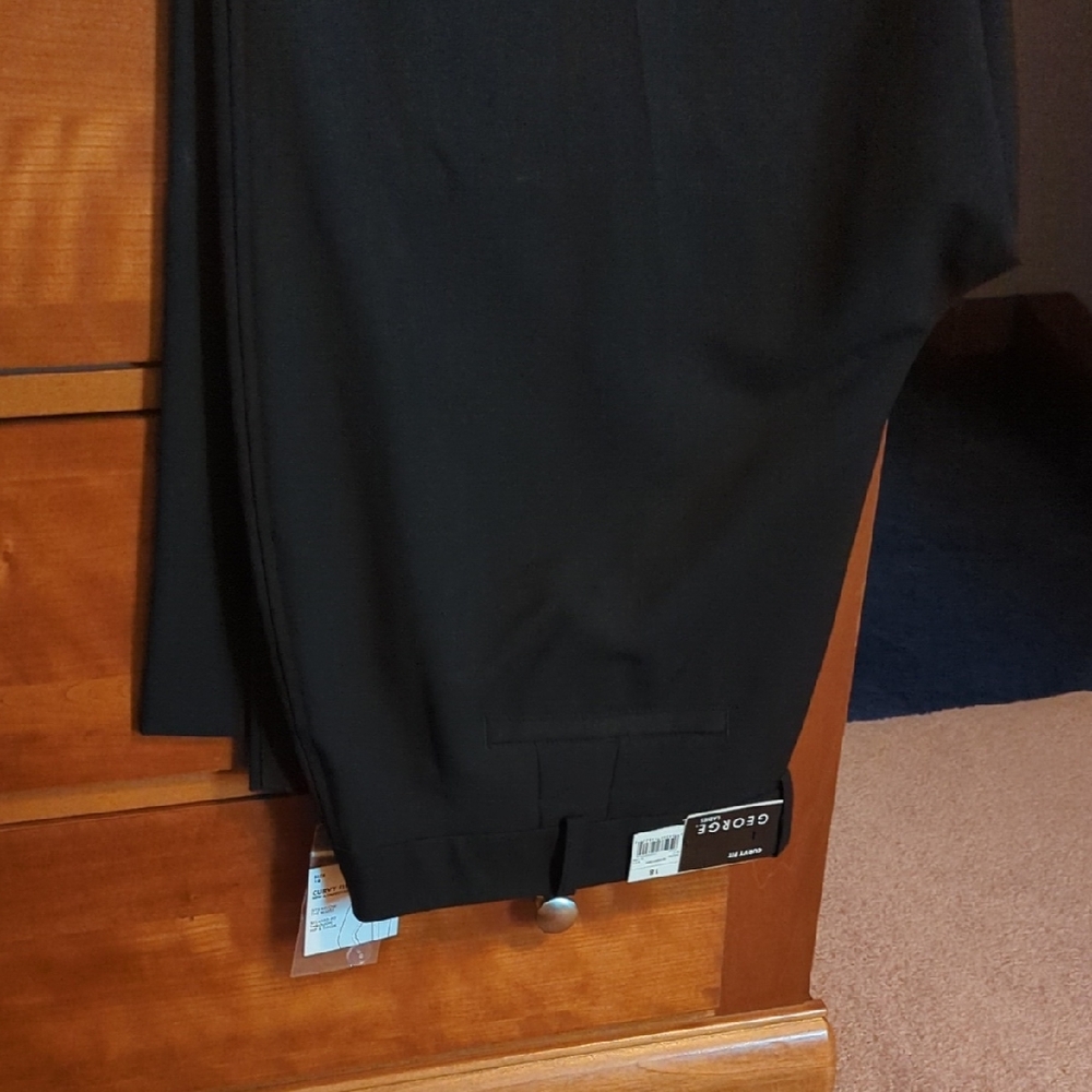 George Classic Black Trousers Curvy Fit Size 18 Tall.   New NWT.Relaxed Fit.SALE